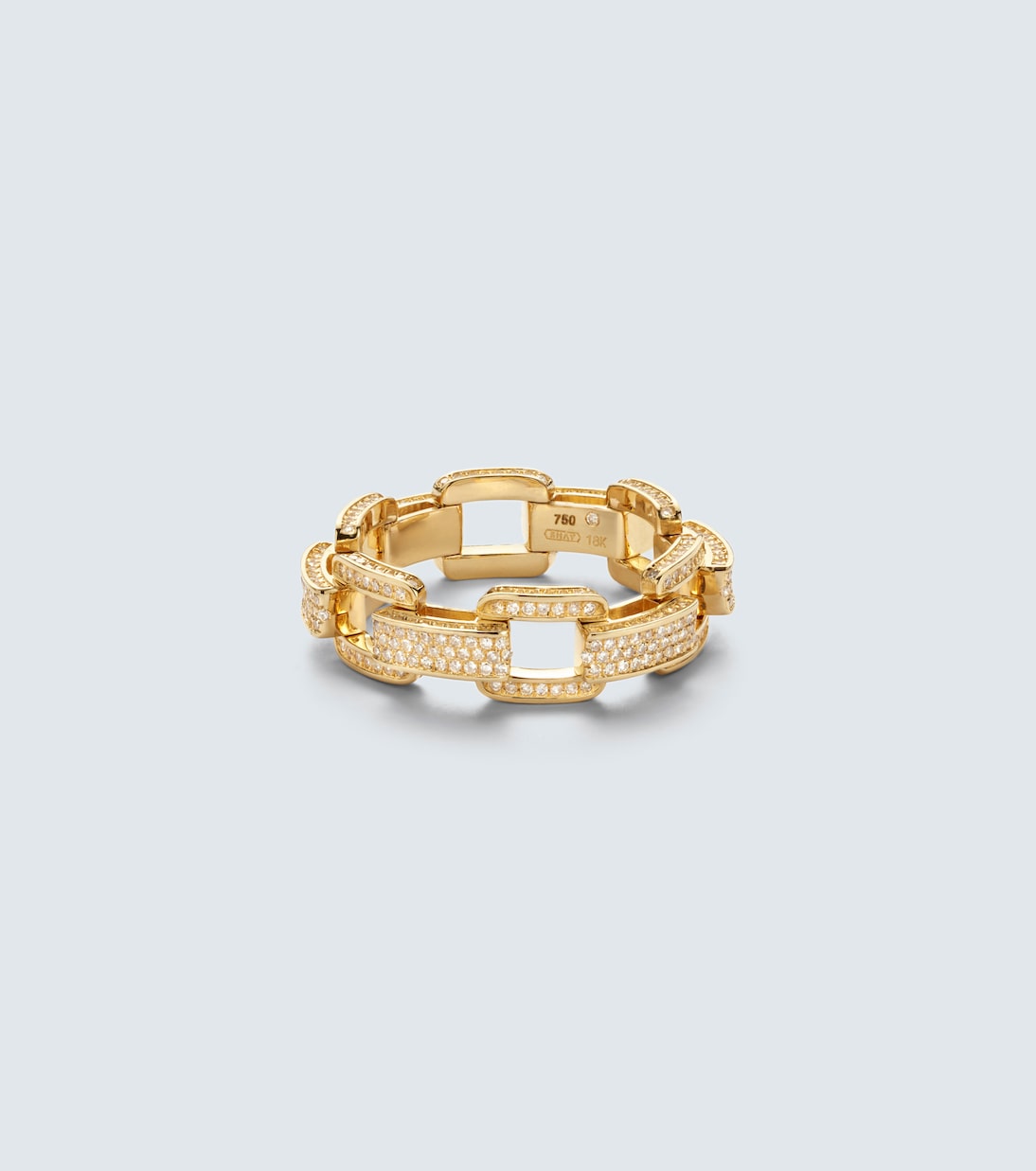 Deco Link 18kt gold ring with diamonds | Shay Jewelry