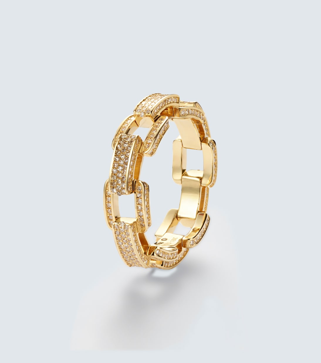 Deco Link 18kt gold ring with diamonds | Shay Jewelry