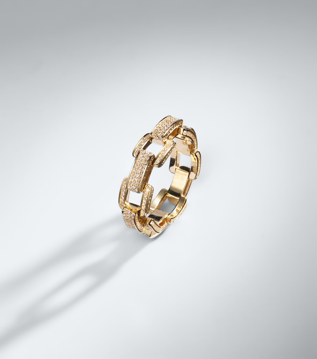 Deco Link 18kt gold ring with diamonds | Shay Jewelry