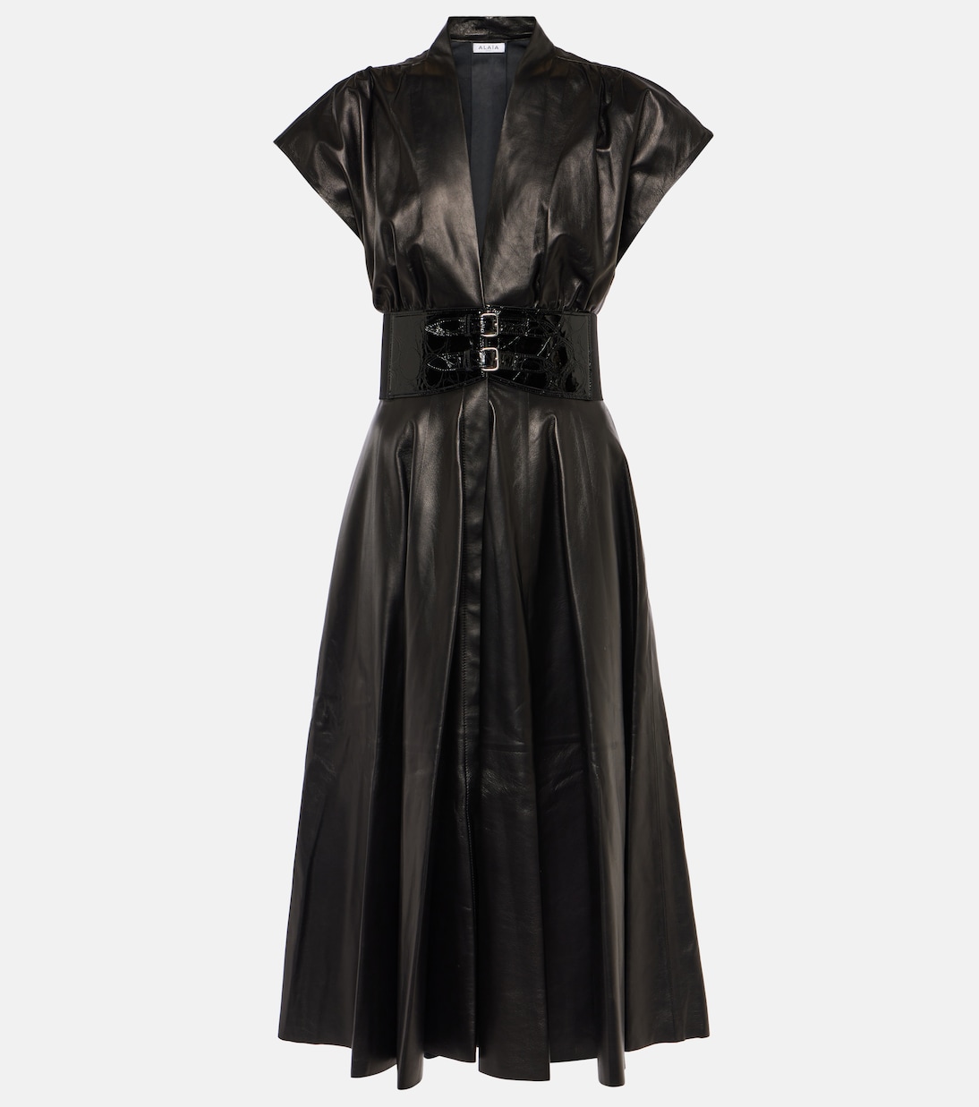 Robe midi en cuir | Alaïa