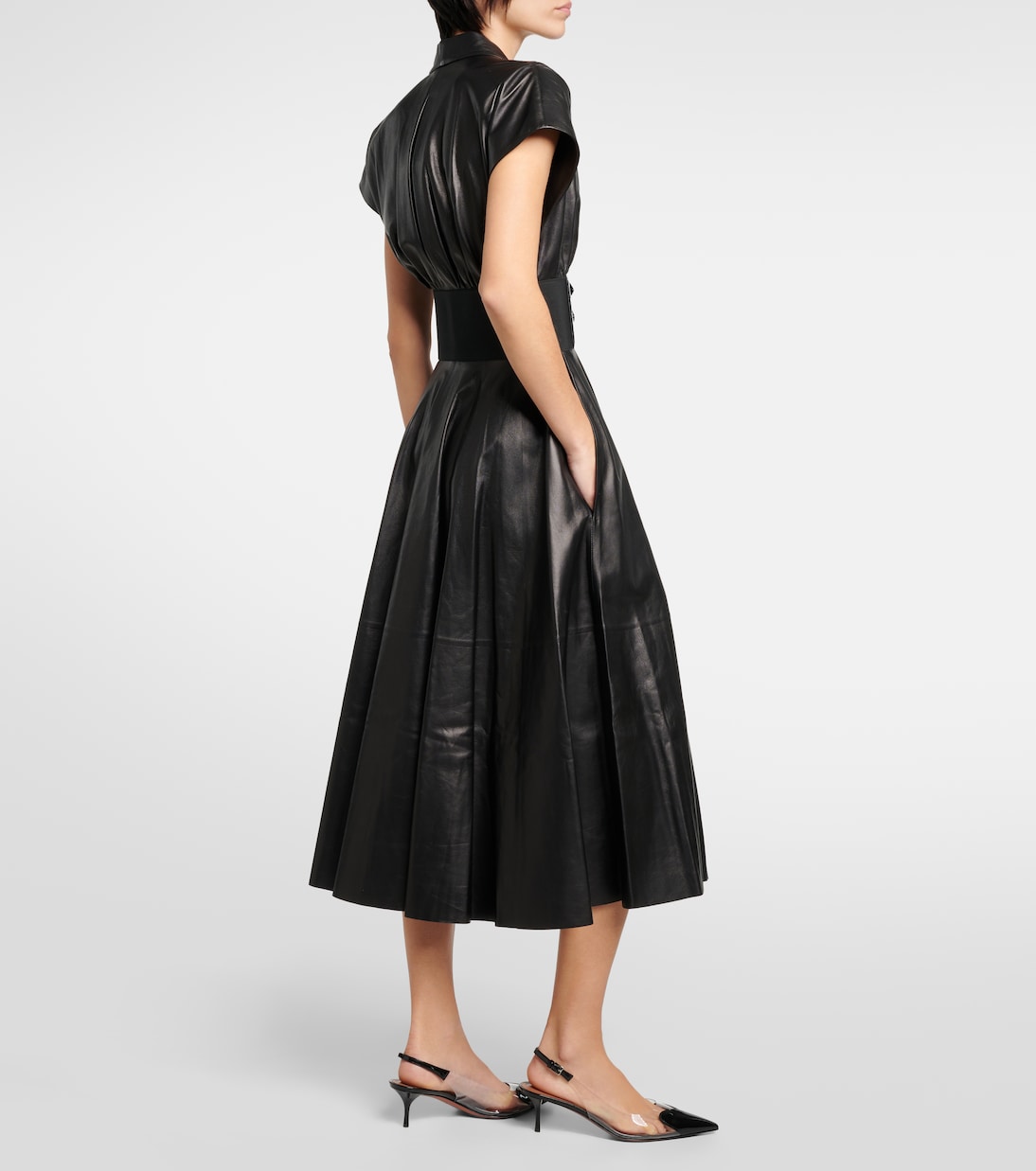 Robe midi en cuir | Alaïa