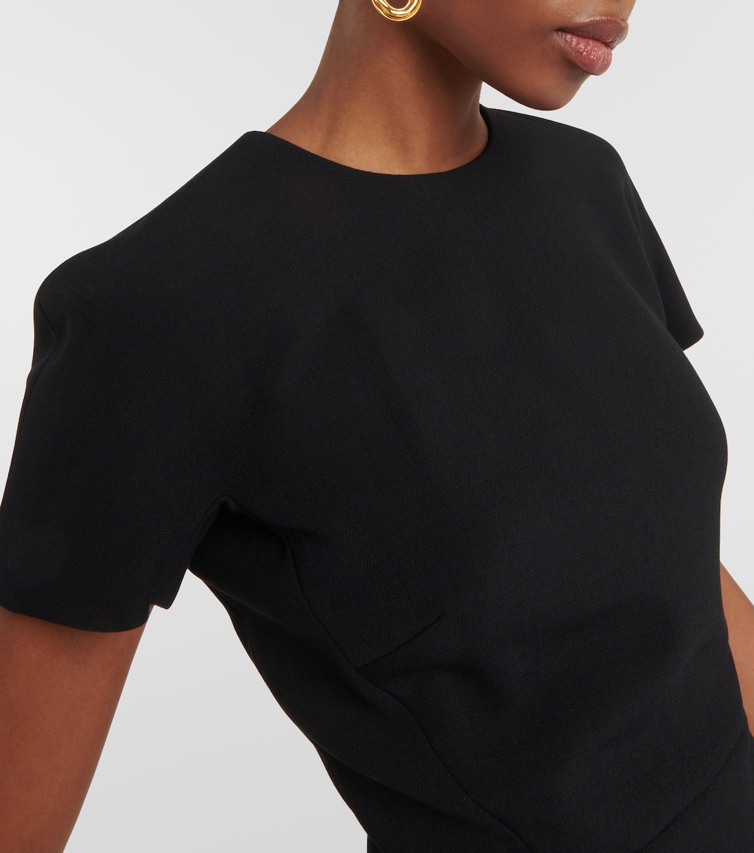 Vestido midi Fitted T-Shirt de crepé | Victoria Beckham