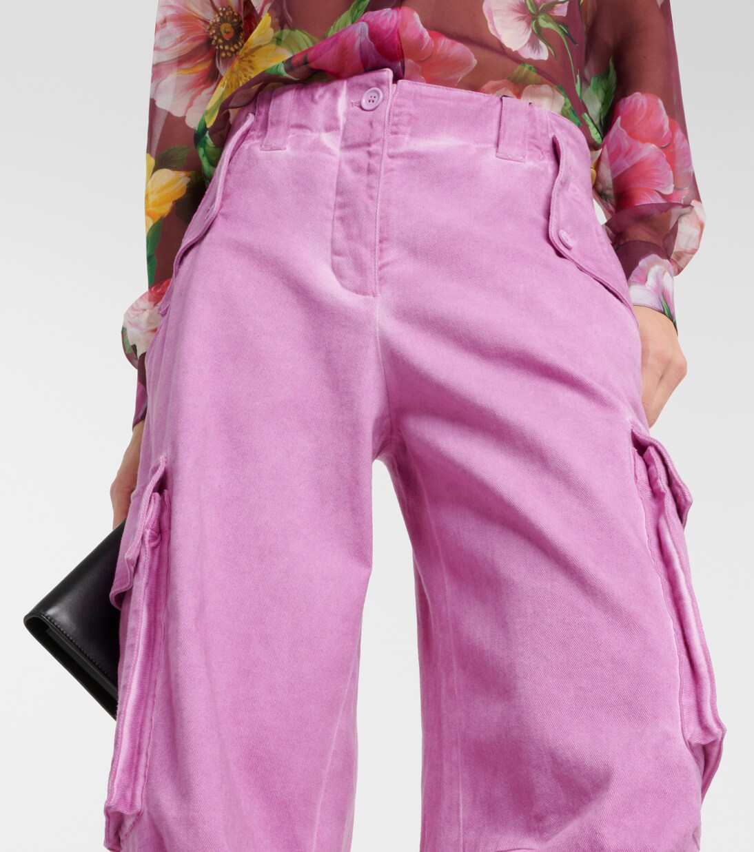 Mid-rise cotton flared cargo pants | Dolce&Gabbana