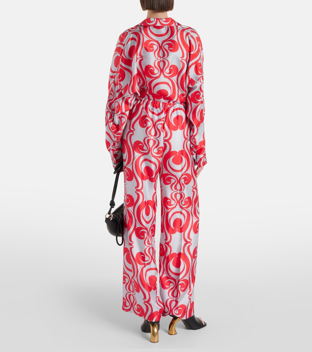 Pantalon ample imprimé en soie | Dries Van Noten