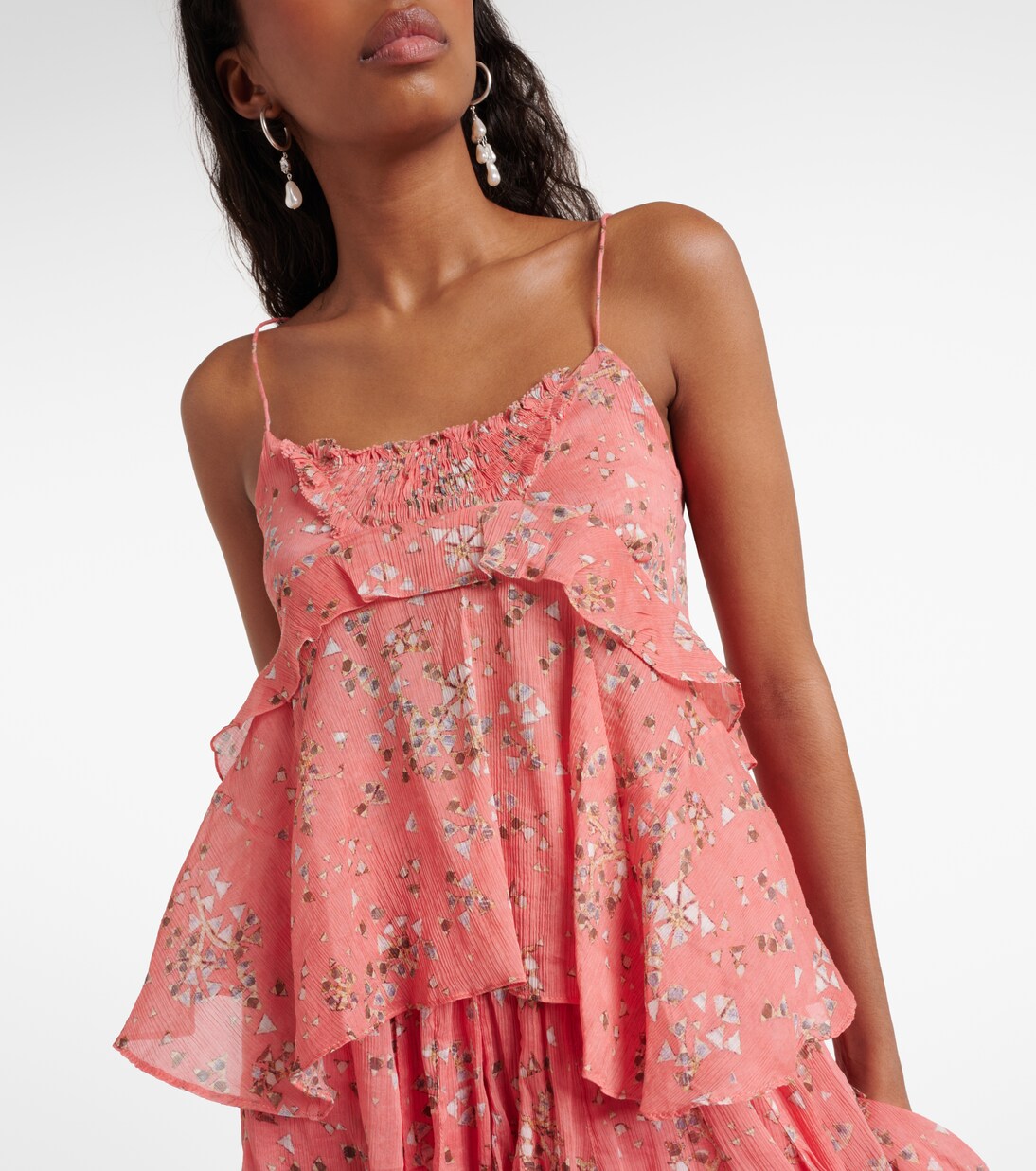 Bedrucktes Top Anissa aus Baumwolle und Seide | Isabel Marant