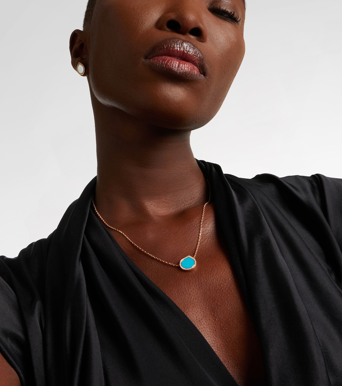 Antifer 18kt rose gold pendant necklace with turquoise and diamonds | Repossi