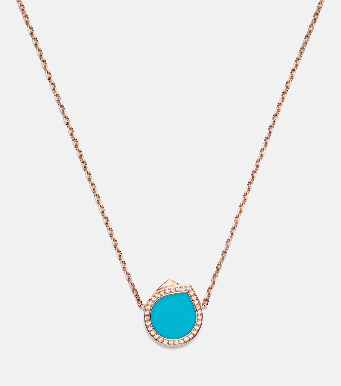 Antifer 18kt rose gold pendant necklace with turquoise and diamonds | Repossi