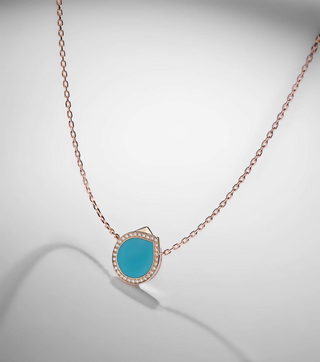 Antifer 18kt rose gold pendant necklace with turquoise and diamonds | Repossi