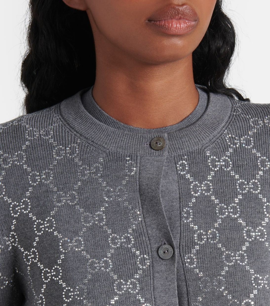 Cardigan GG aus Wolle mit Kristallen | Gucci