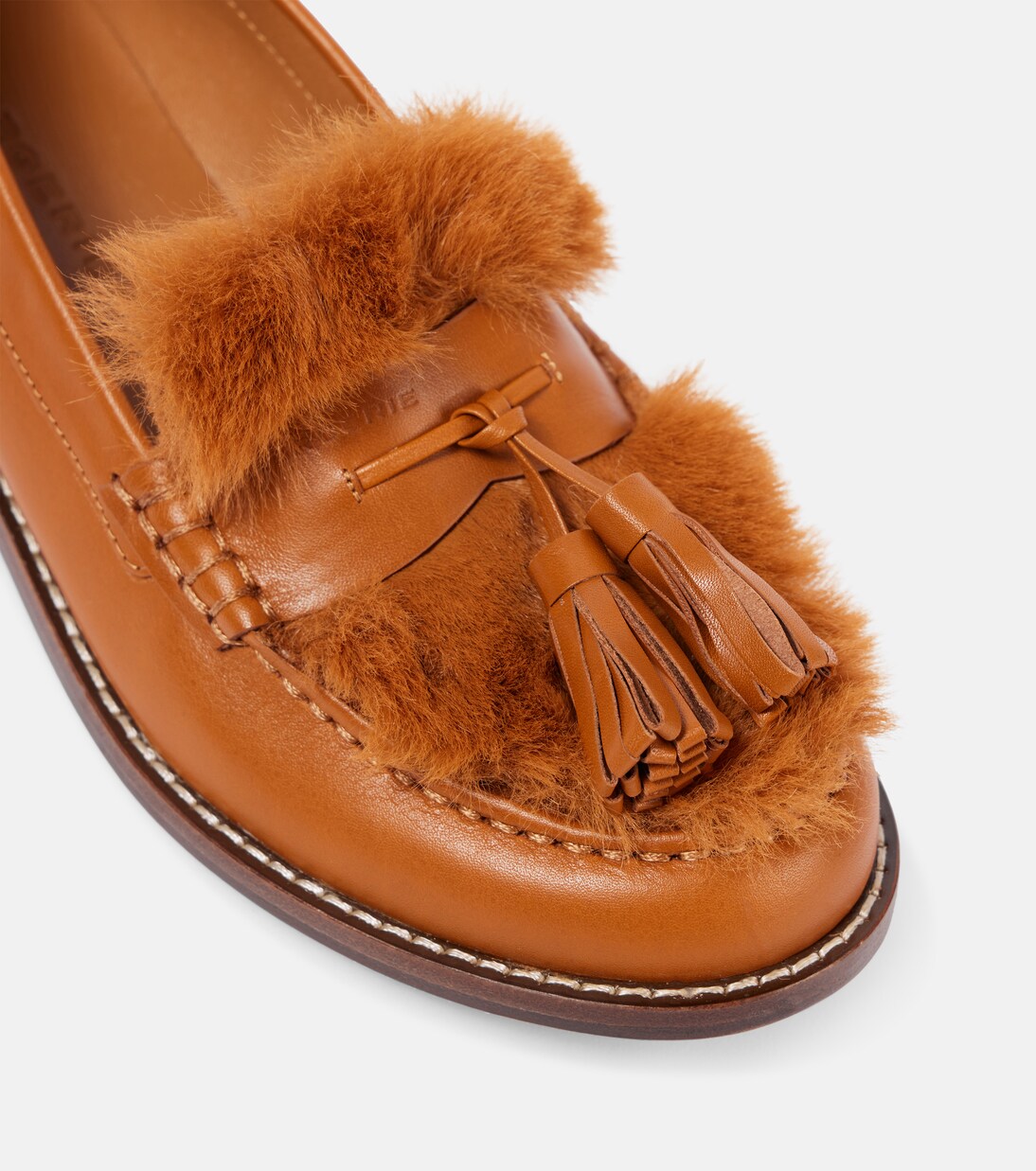 Loafers Rita aus Leder mit Faux Fur | Clergerie