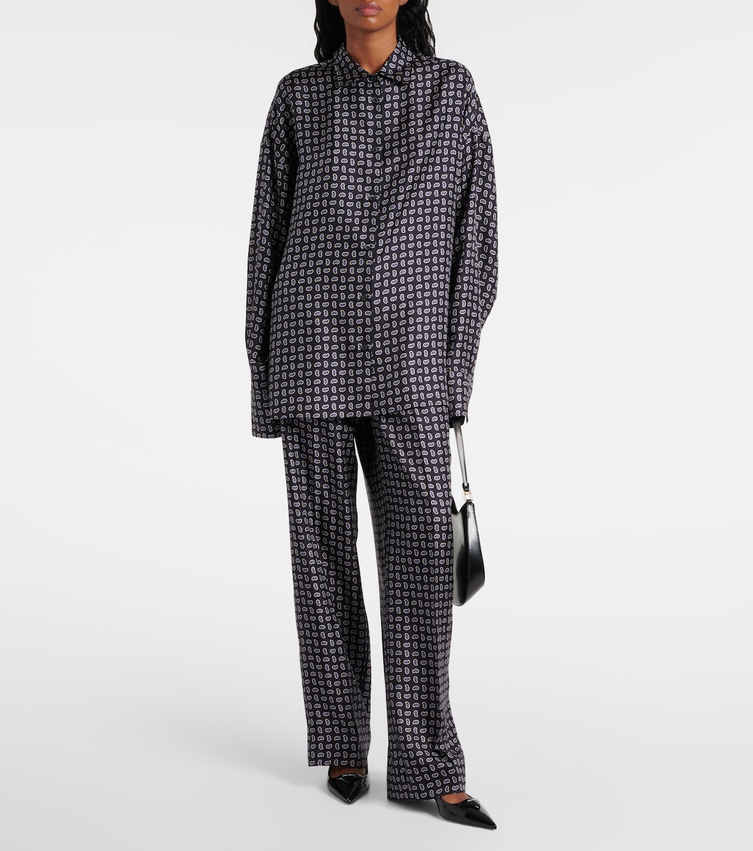 Gerade Hose aus Seiden-Twill | Prada