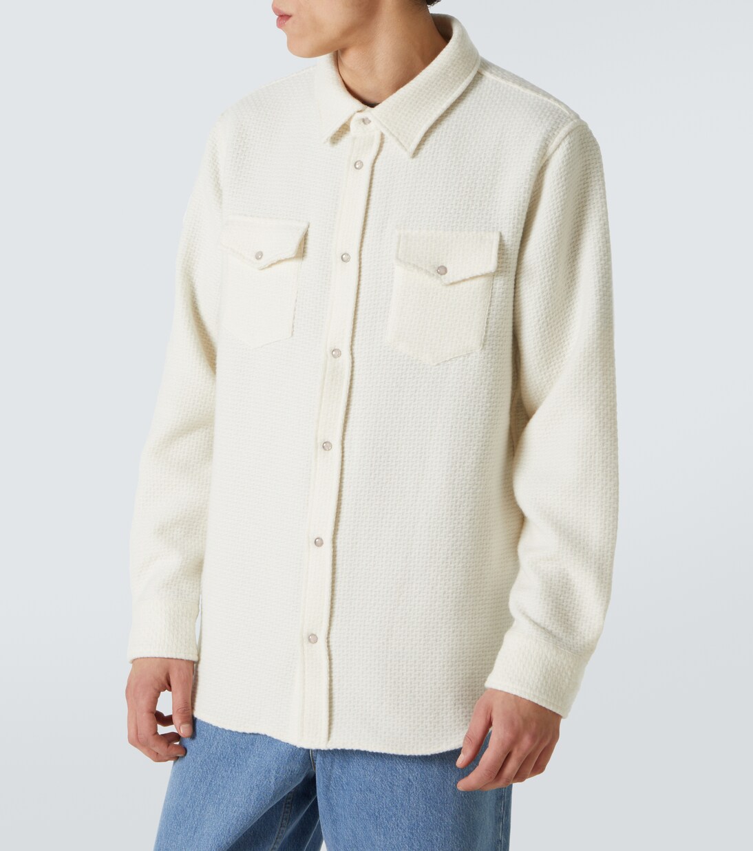 Camisa gofrada de cachemir | God's True Cashmere