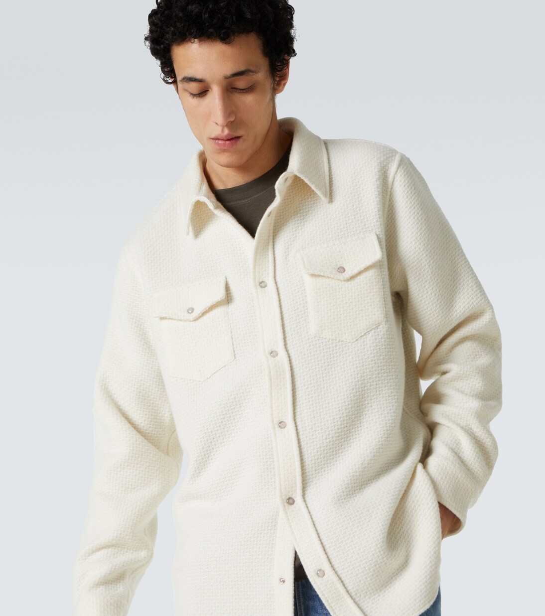 Camisa gofrada de cachemir | God's True Cashmere