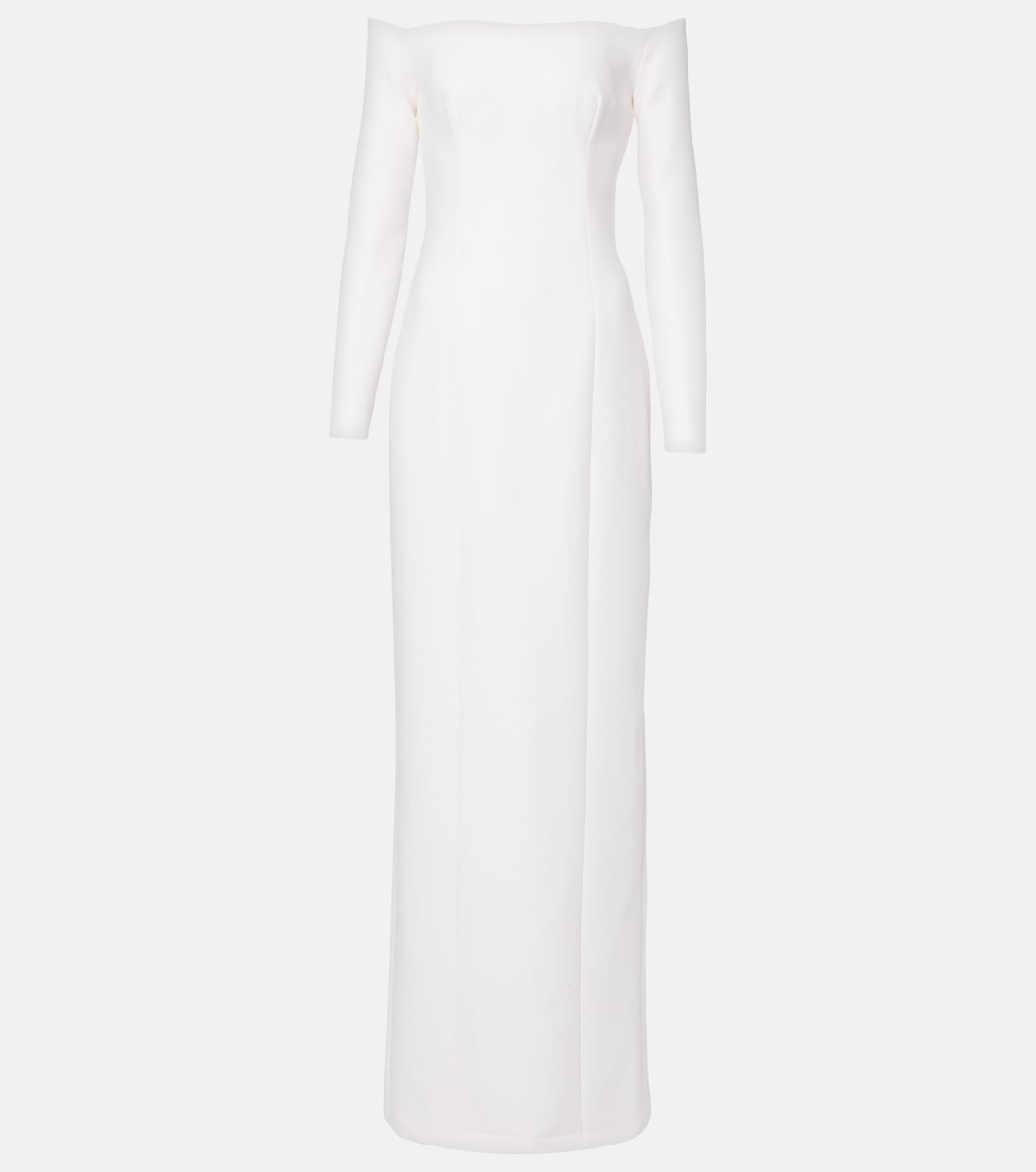 Bridal off-shoulder crêpe gown | Safiyaa