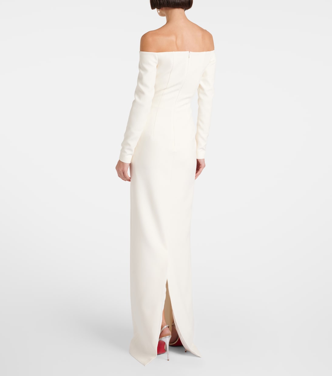 Bridal off-shoulder crêpe gown | Safiyaa