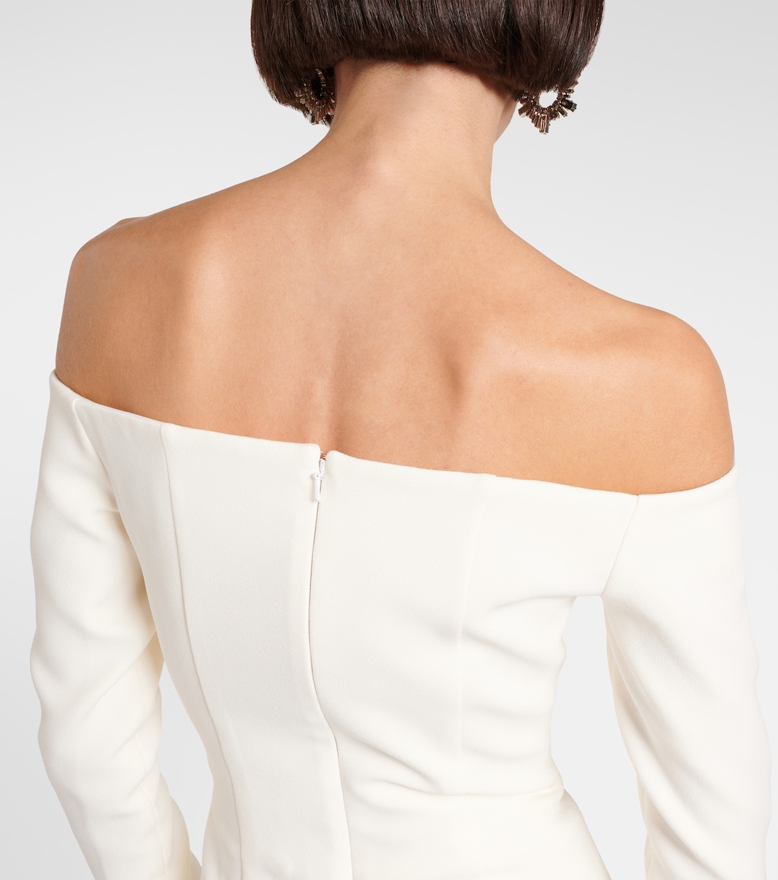 Bridal off-shoulder crêpe gown | Safiyaa