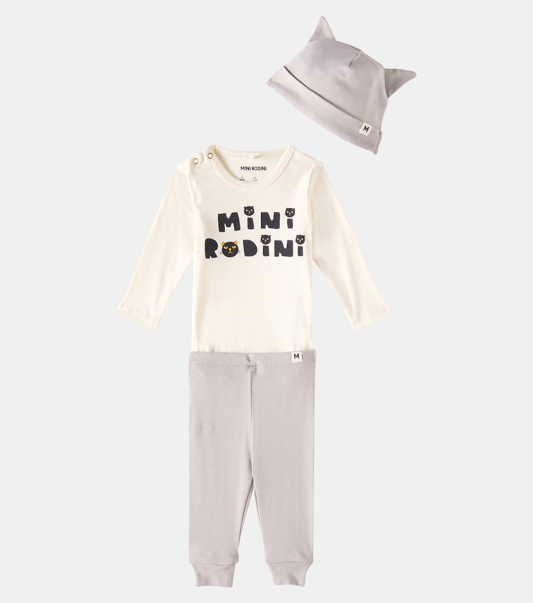 Baby Set Mini Rodini Cats aus Body, Jogginghose und Mütze | Mini Rodini