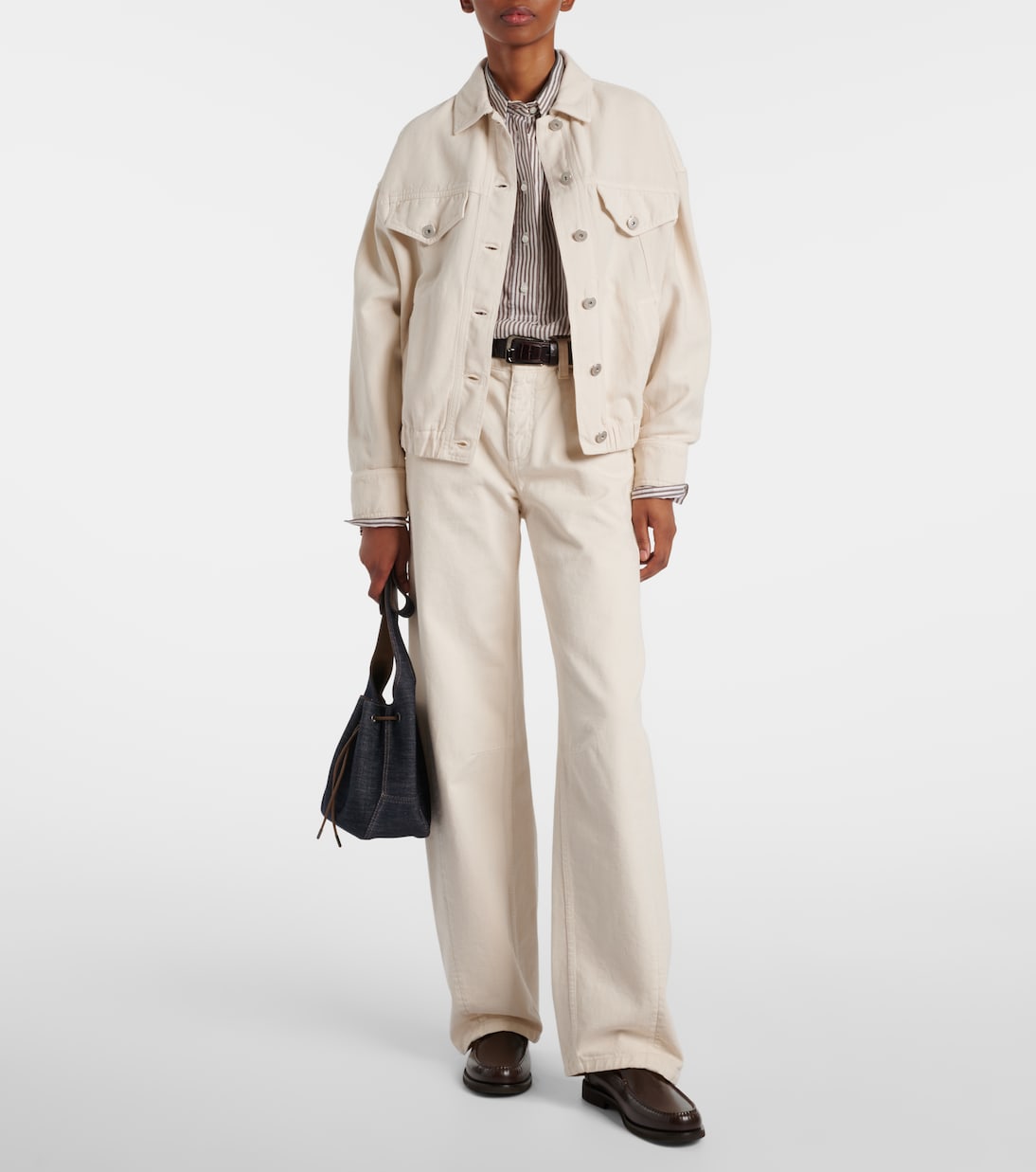 Chaqueta de algodón y lino con cuentas Monili | Brunello Cucinelli