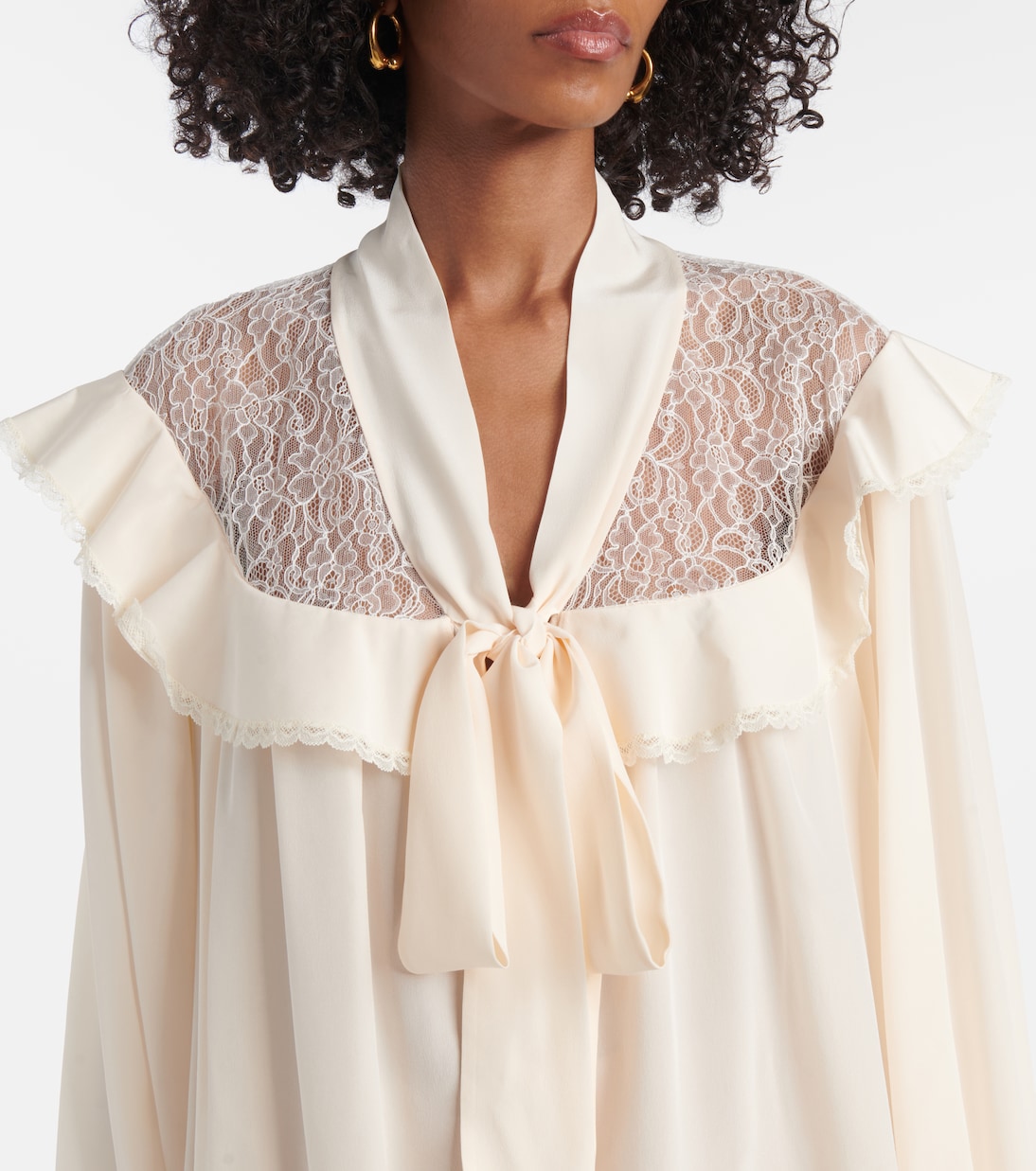 Bluse aus Seide mit Spitze | Stella McCartney
