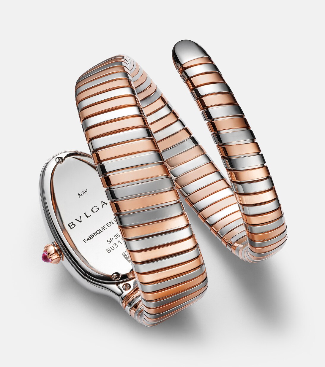 Uhr Serpenti Tubogas mit 18kt Roségold (750/1000) und Rubellit | Bvlgari