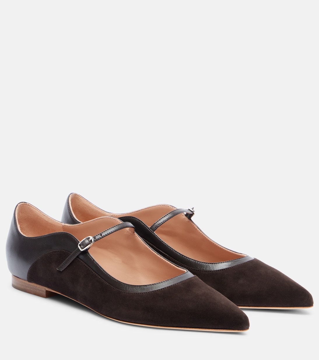 Corina leather and suede Mary Jane flats | Malone Souliers