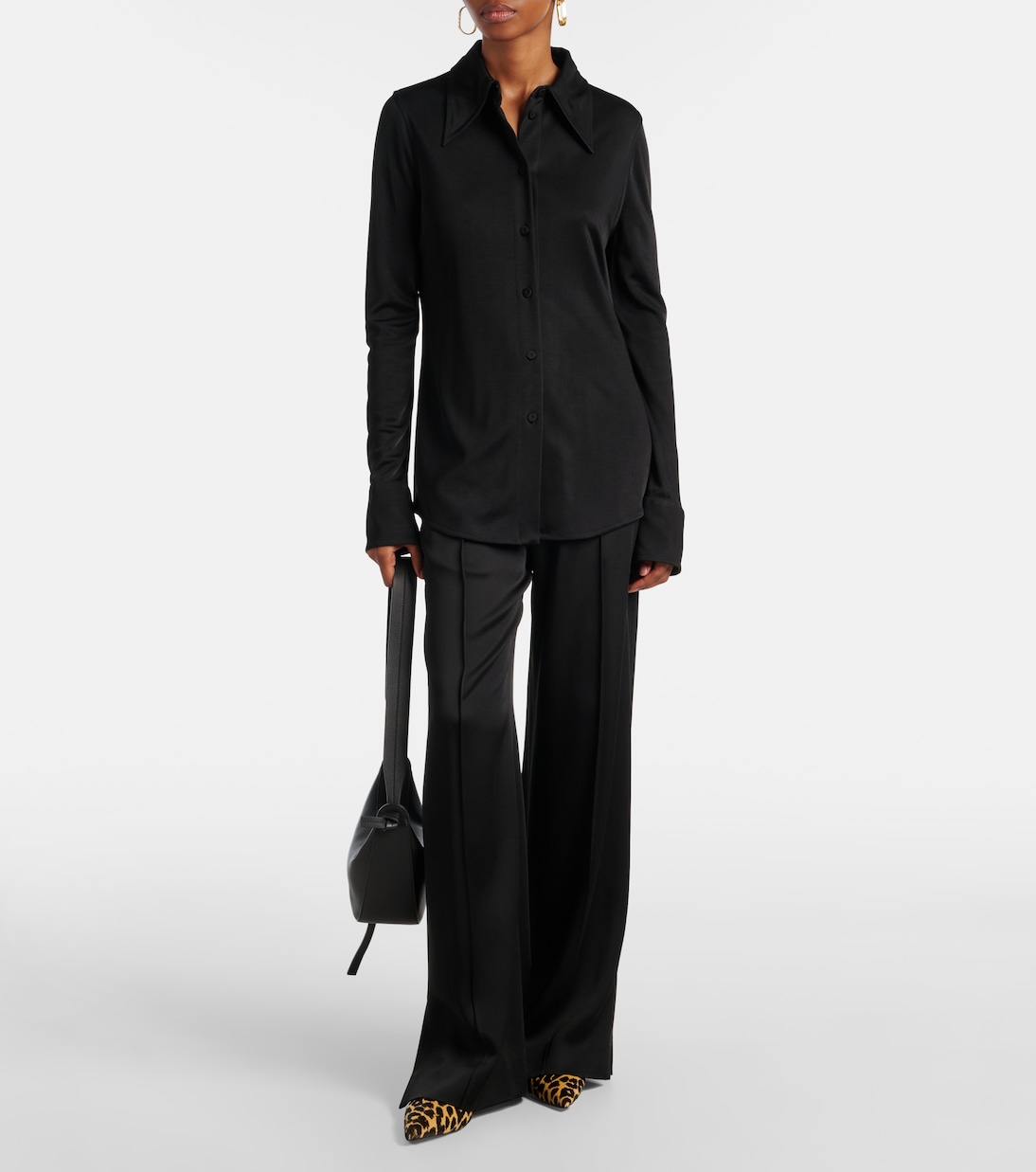 Pointy leopard-print calf hair mules | Jil Sander