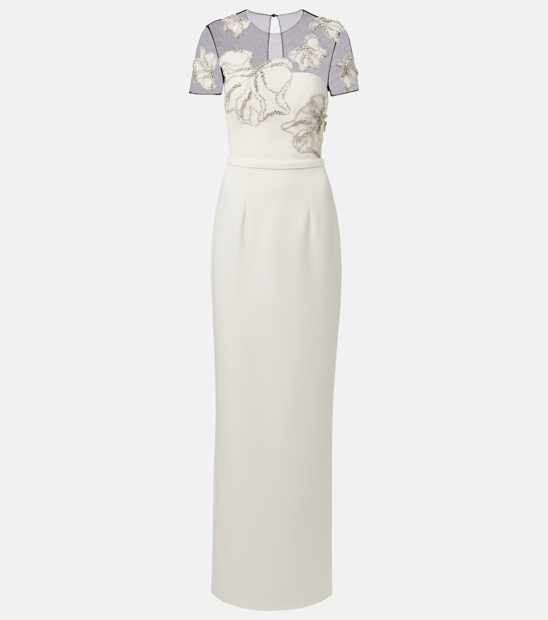 Robe aus Crêpe mit Kristallen | Safiyaa