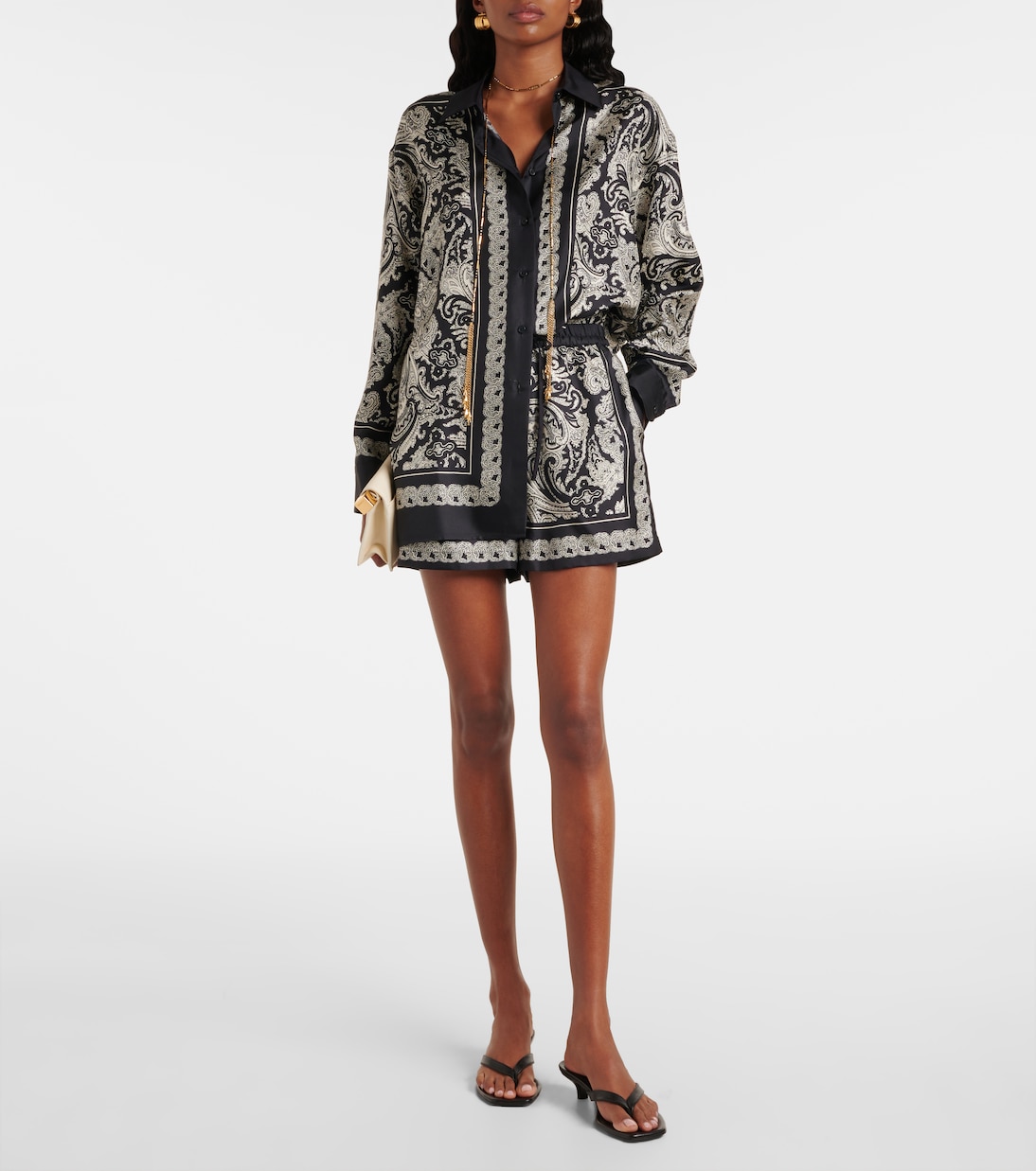 Alfie paisley silk twill shirt | Nili Lotan