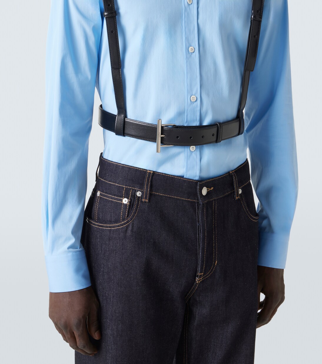 Gürtel T-Bar Harness aus Leder | McQueen