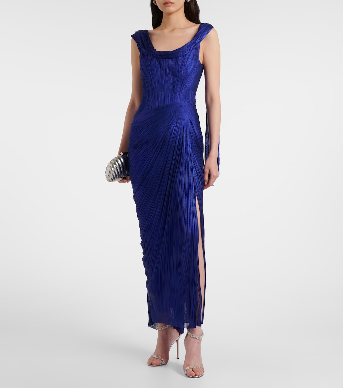 Faye metallic silk tulle bustier gown | Maria Lucia Hohan