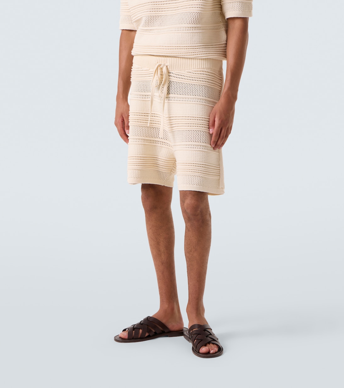 Crochet cotton-blend shorts | Commas