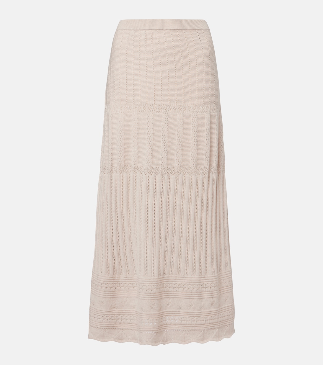 Rythmee pointelle wool and cashmere midi skirt | Eres