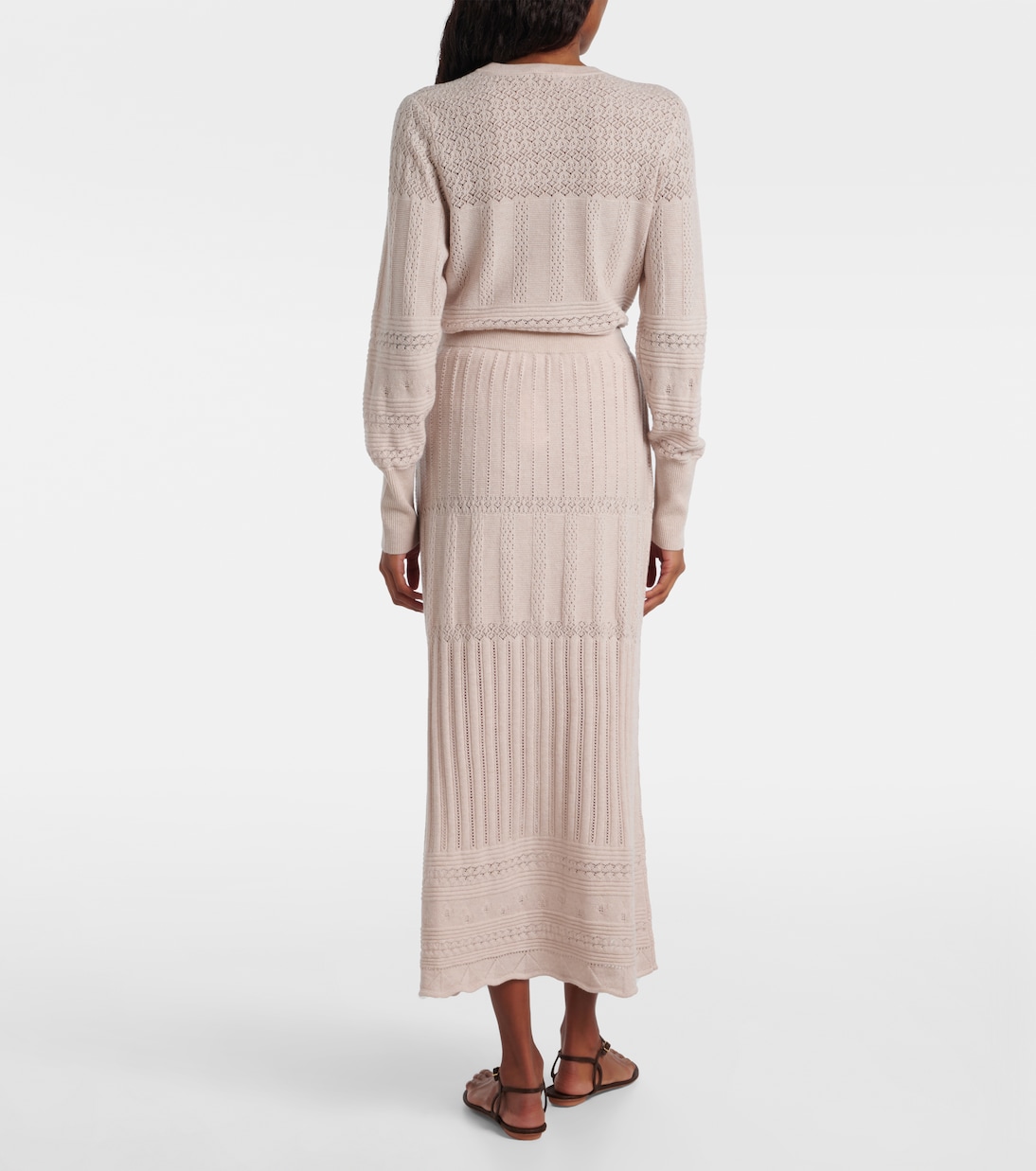 Rythmee pointelle wool and cashmere midi skirt | Eres