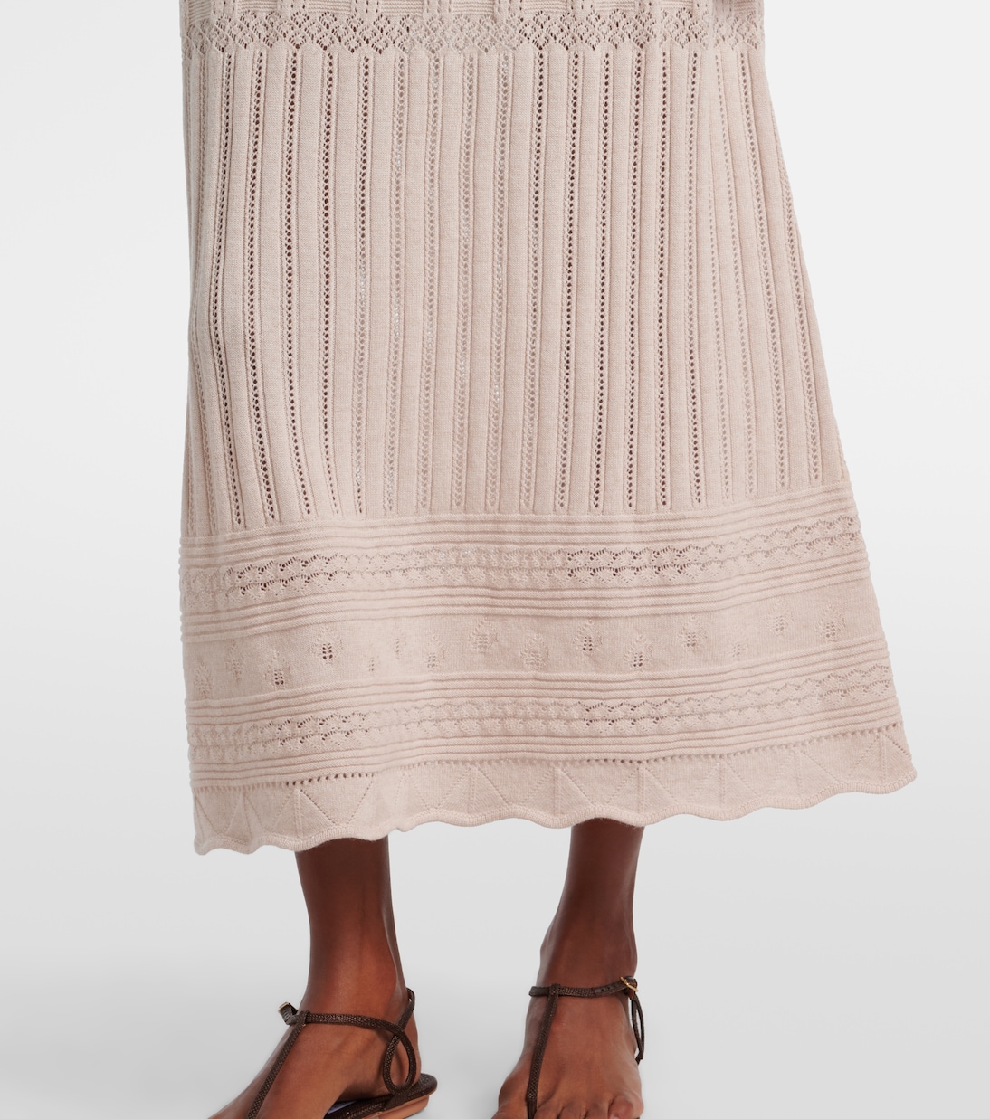 Rythmee pointelle wool and cashmere midi skirt | Eres
