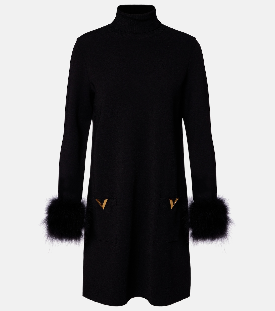 Minikleid VLogo Signature mit Federn | Valentino