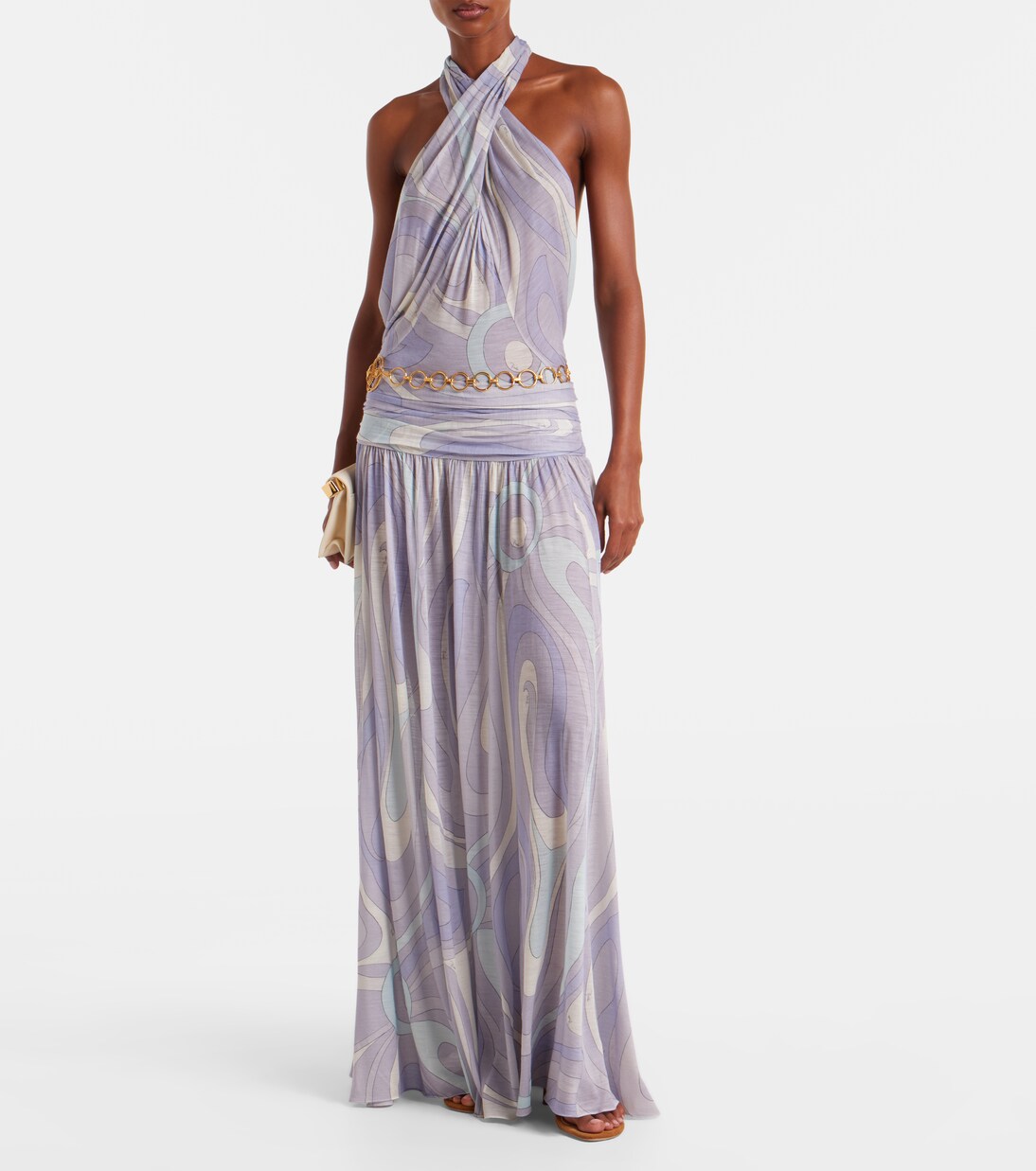 Iride gathered wool-blend gown | Pucci