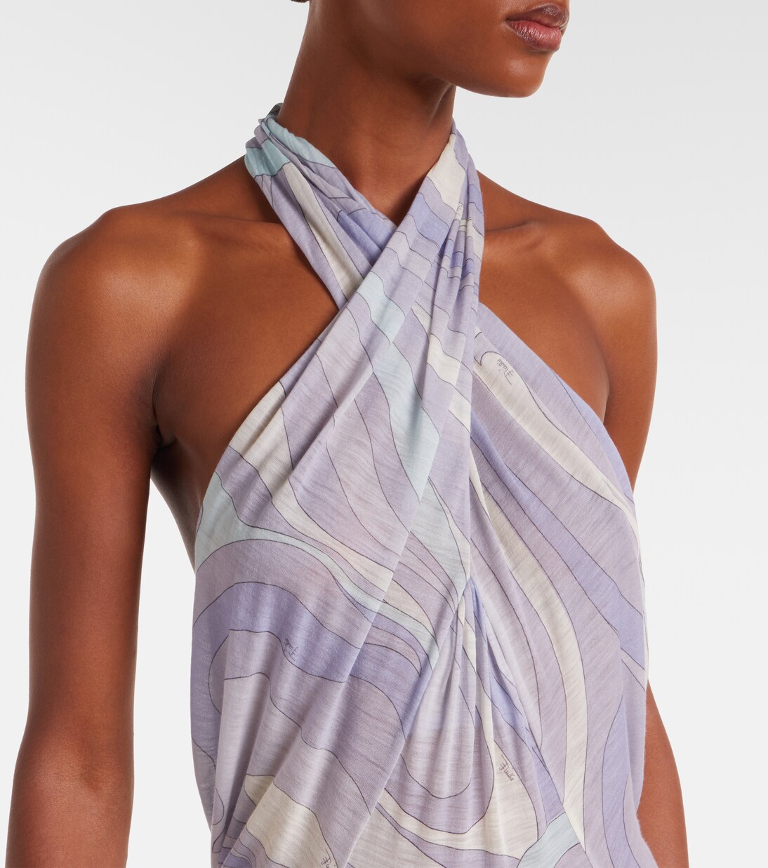 Iride gathered wool-blend gown | Pucci