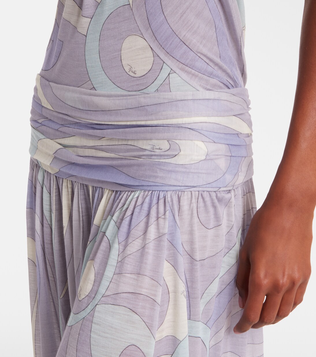 Iride gathered wool-blend gown | Pucci