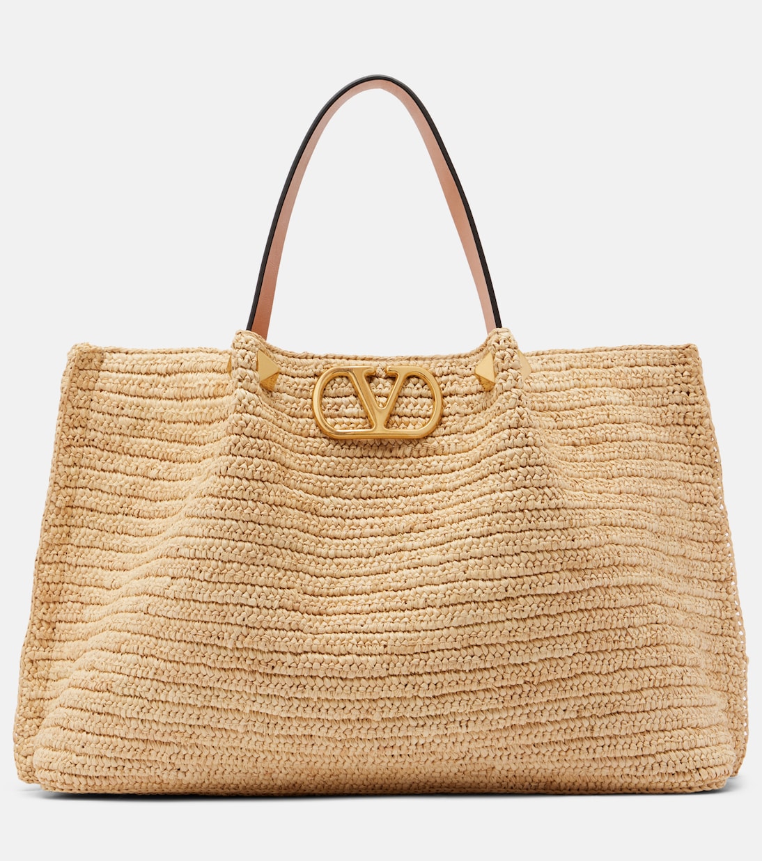 VLogo Medium raffia tote bag | Valentino Garavani