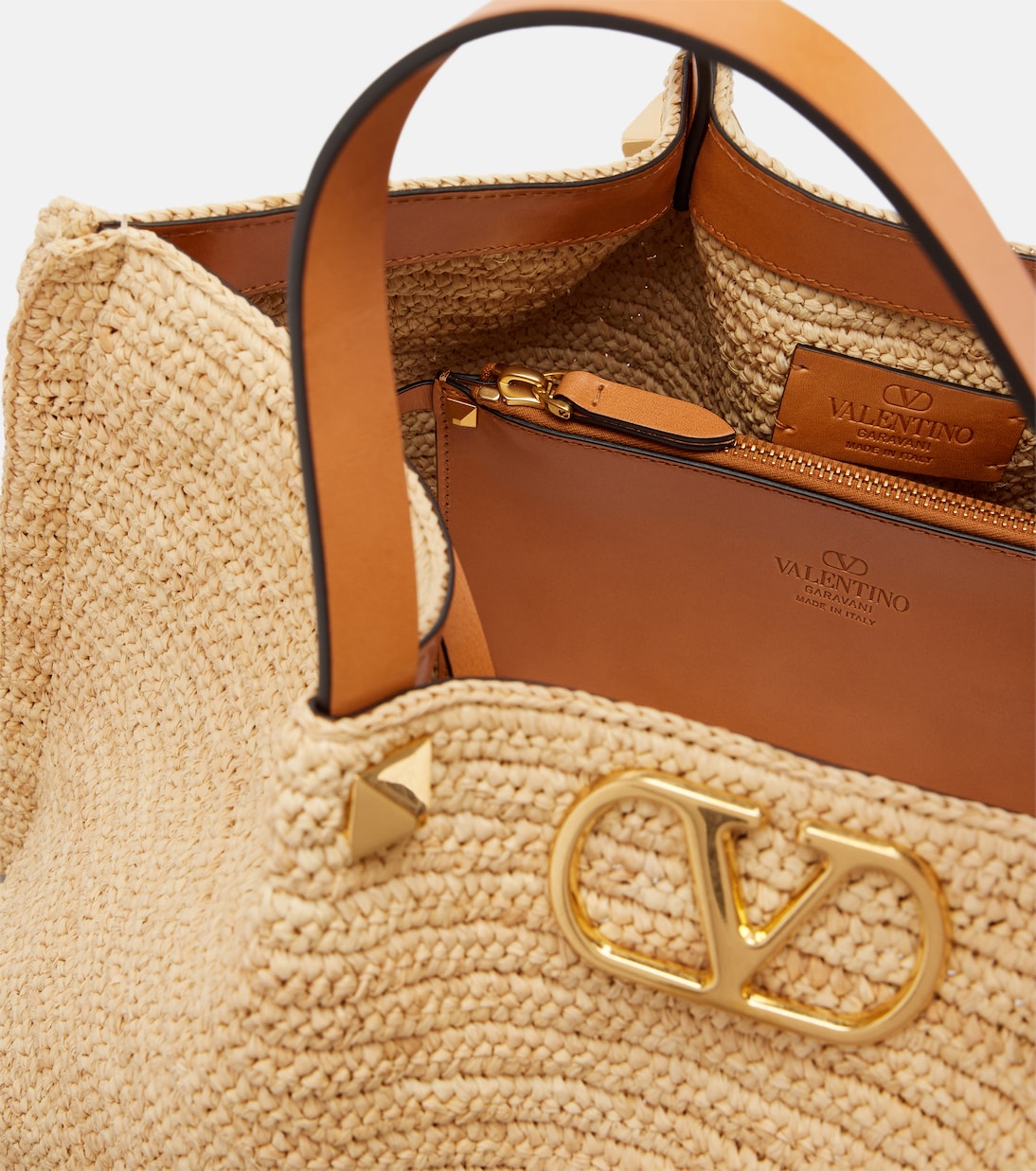 VLogo Medium raffia tote bag | Valentino Garavani