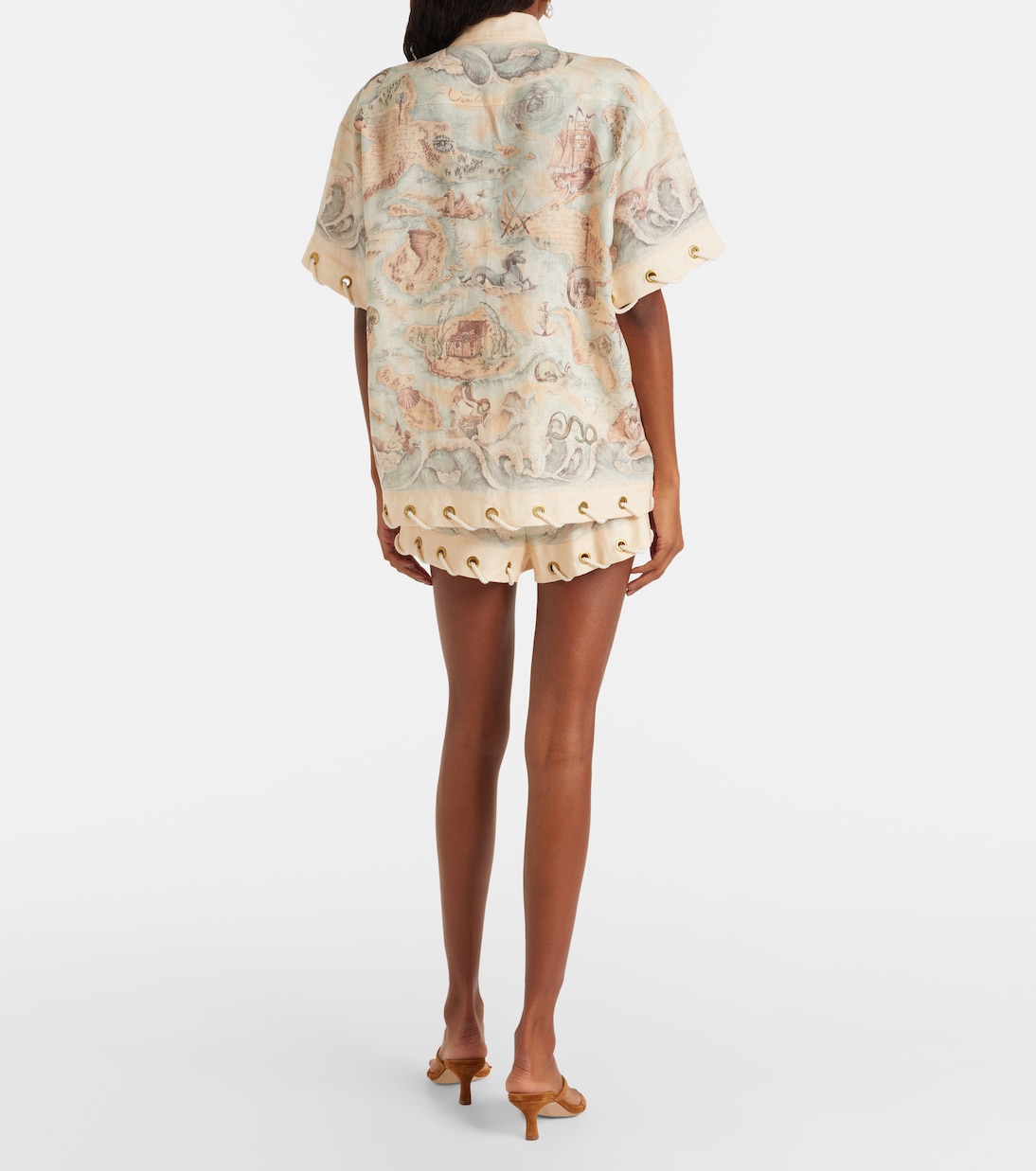 Printed linen shorts | Zimmermann