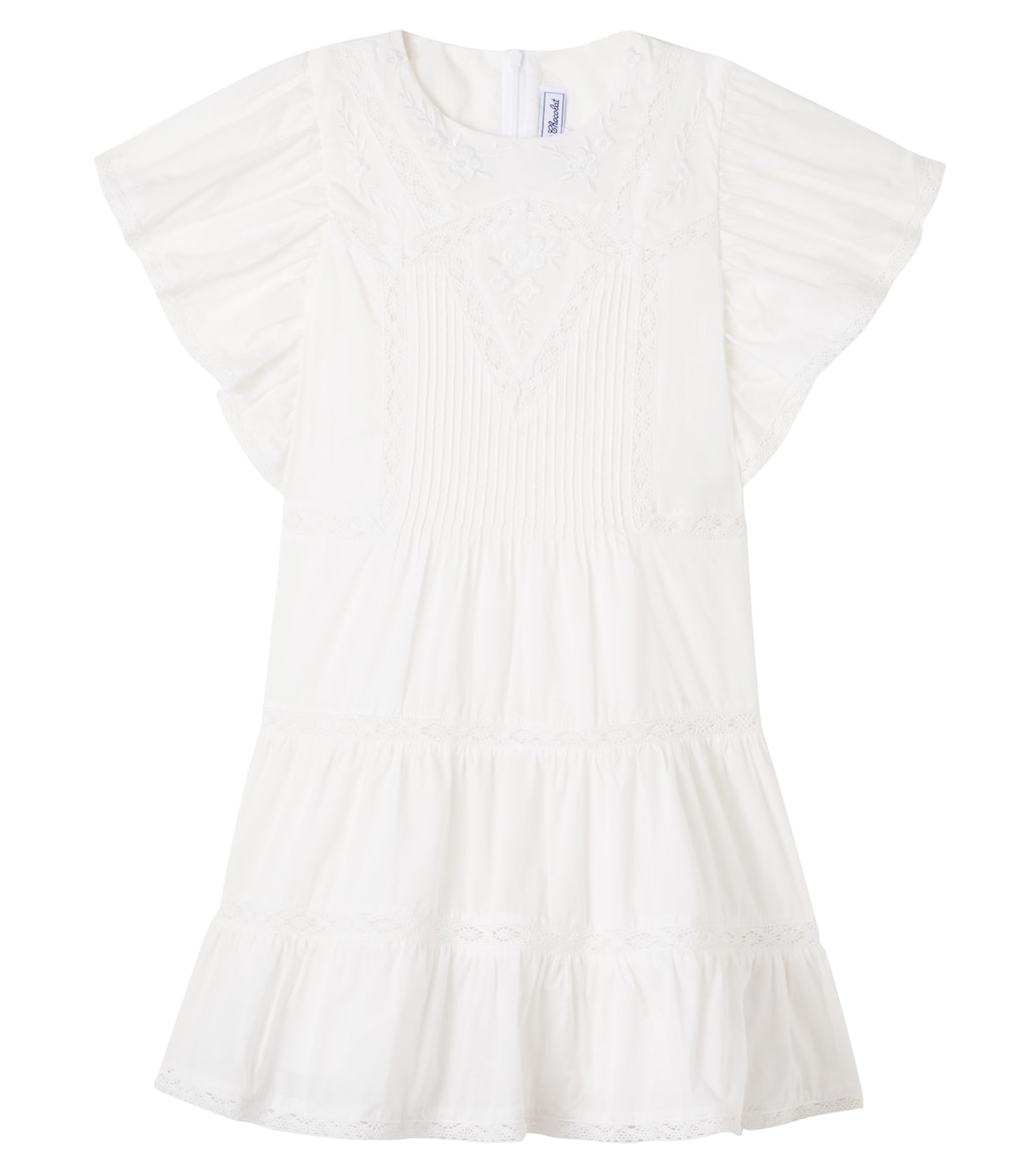 Lace-trimmed embroidered cotton dress | Tartine et Chocolat