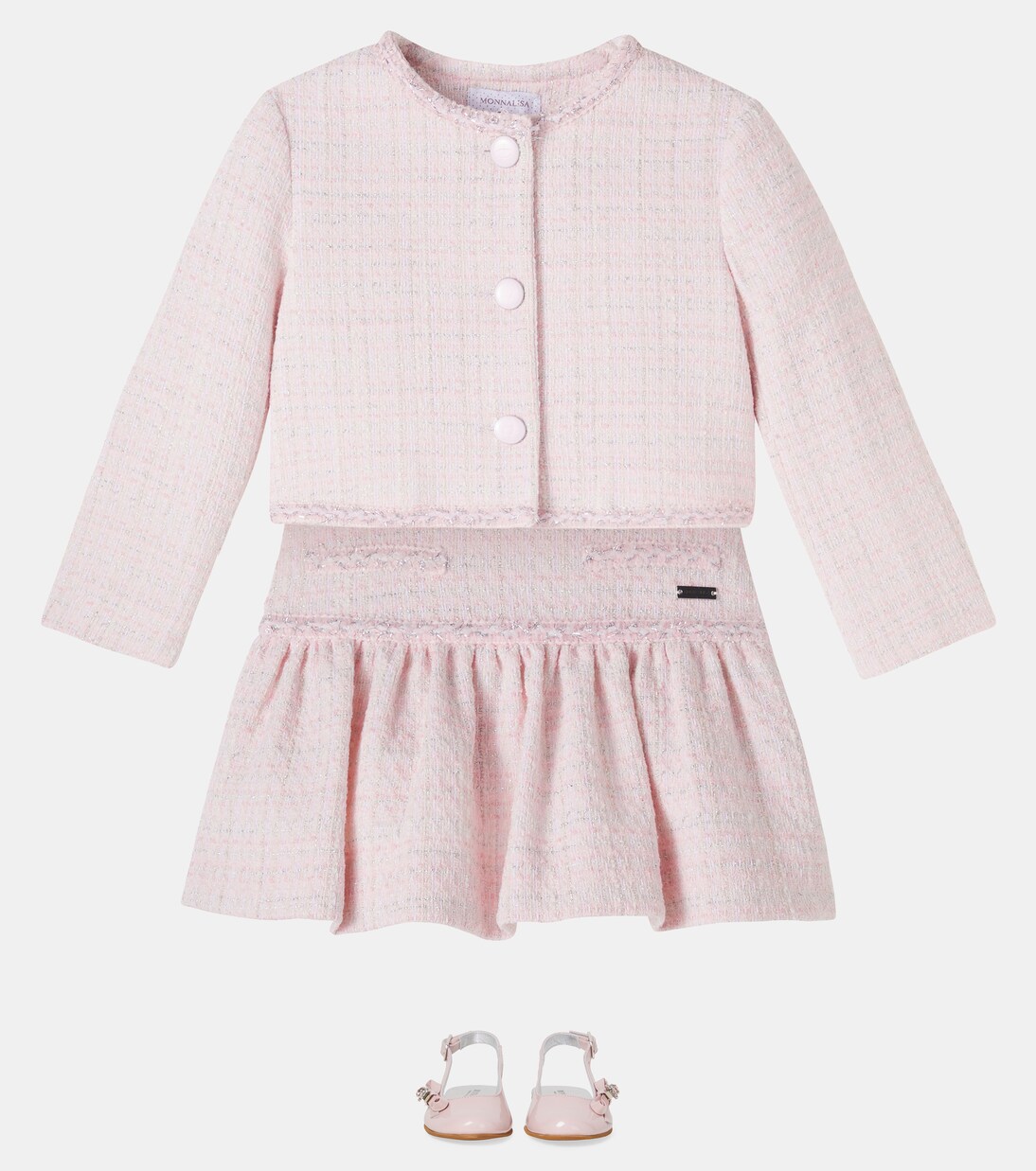 Veste courte en tweed mélangé | Monnalisa