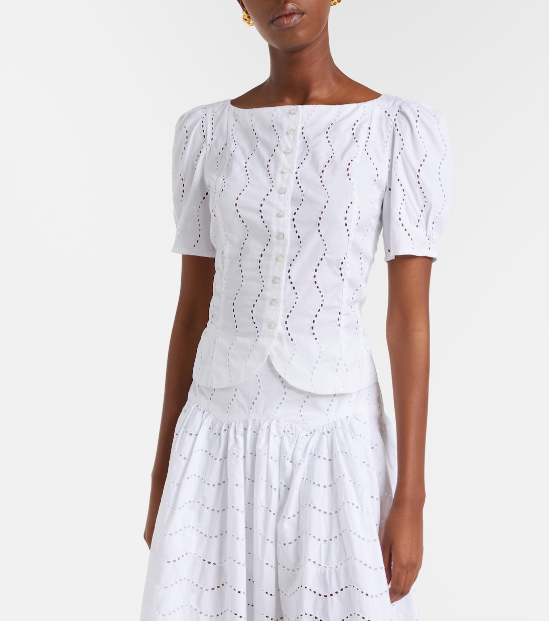 브로드리 앙글레즈 코튼 탑 | Polo Ralph Lauren