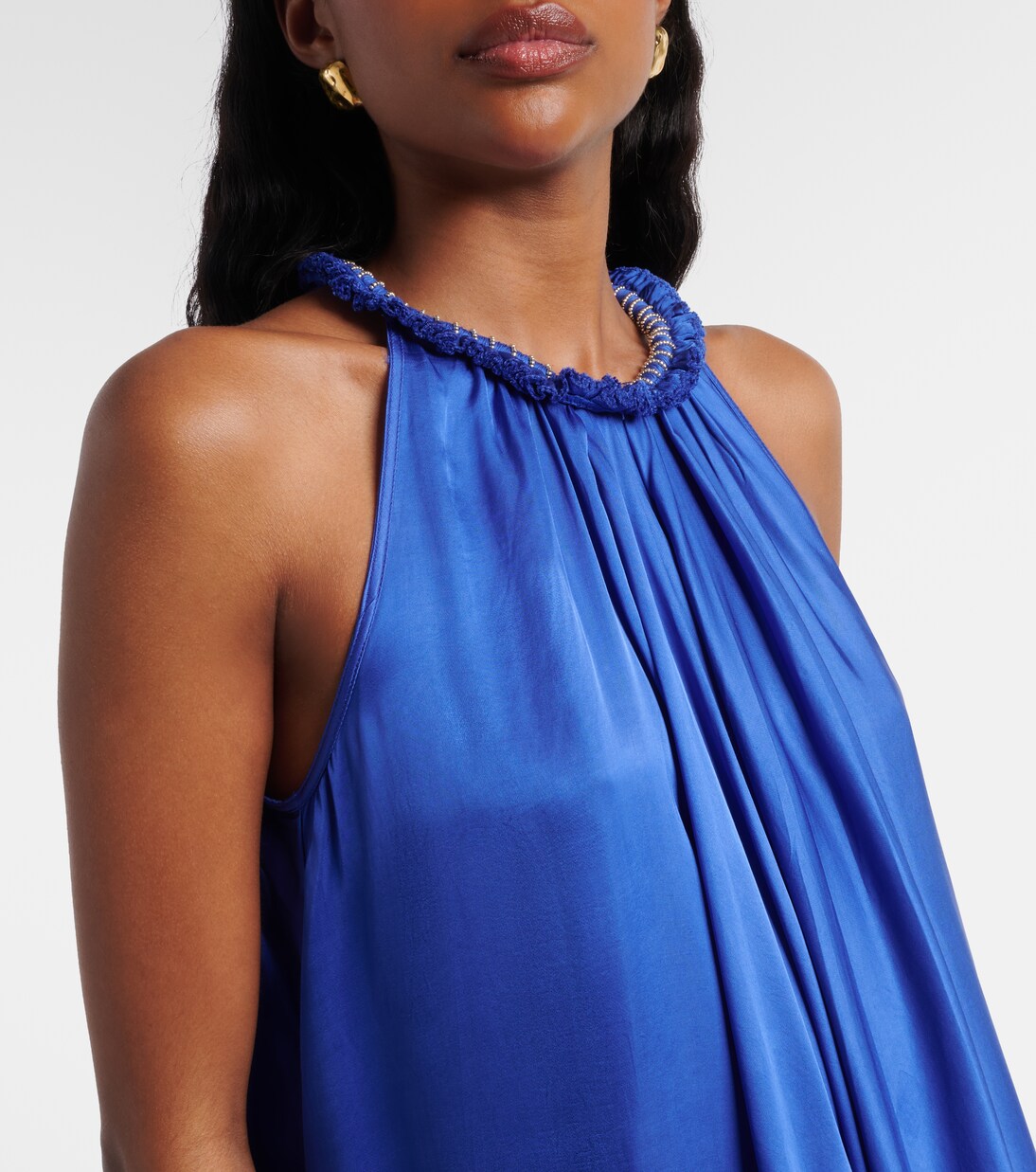 Cleo embellished floral satin minidress | Poupette St Barth