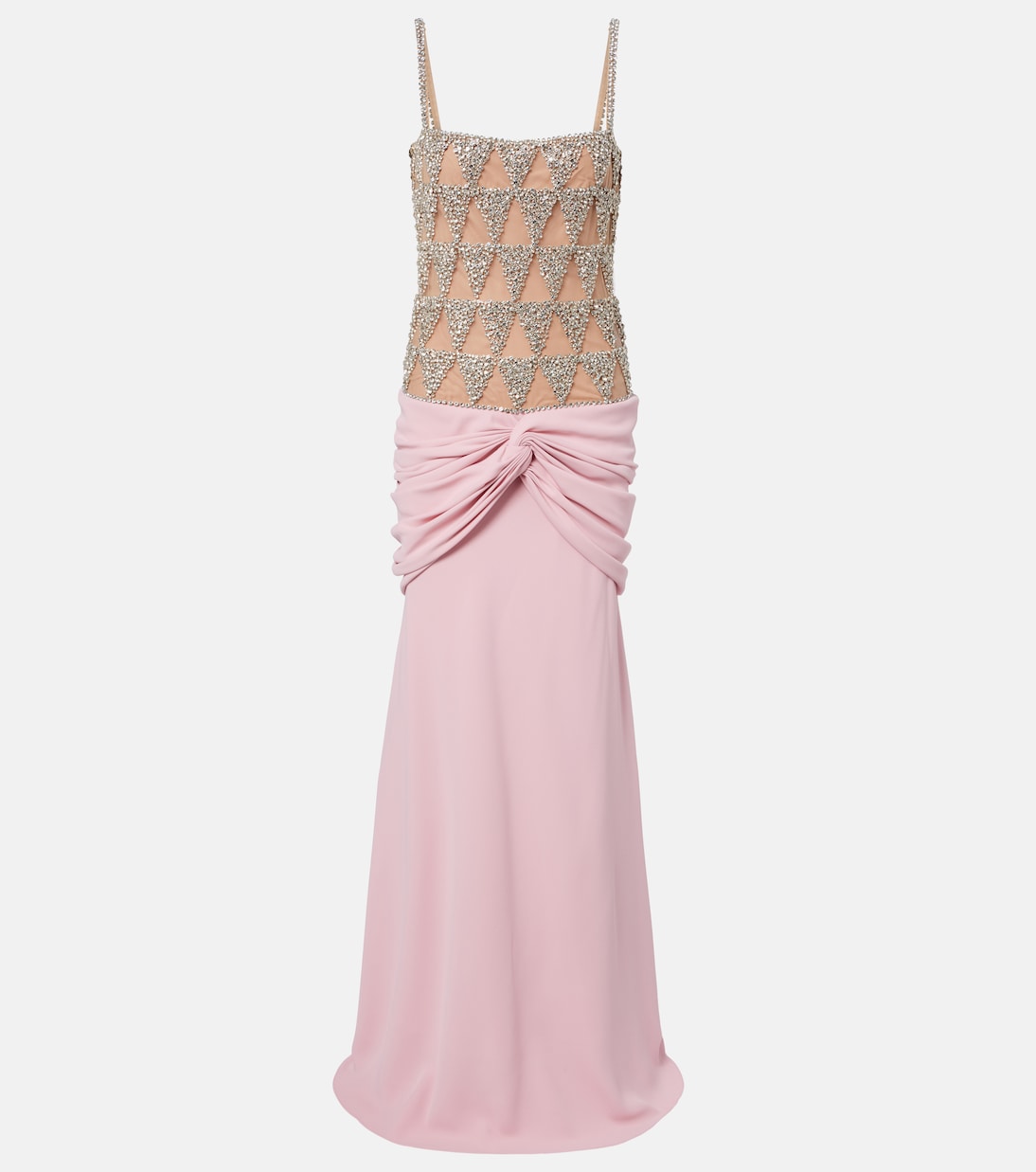 Embellished draped gown | Costarellos