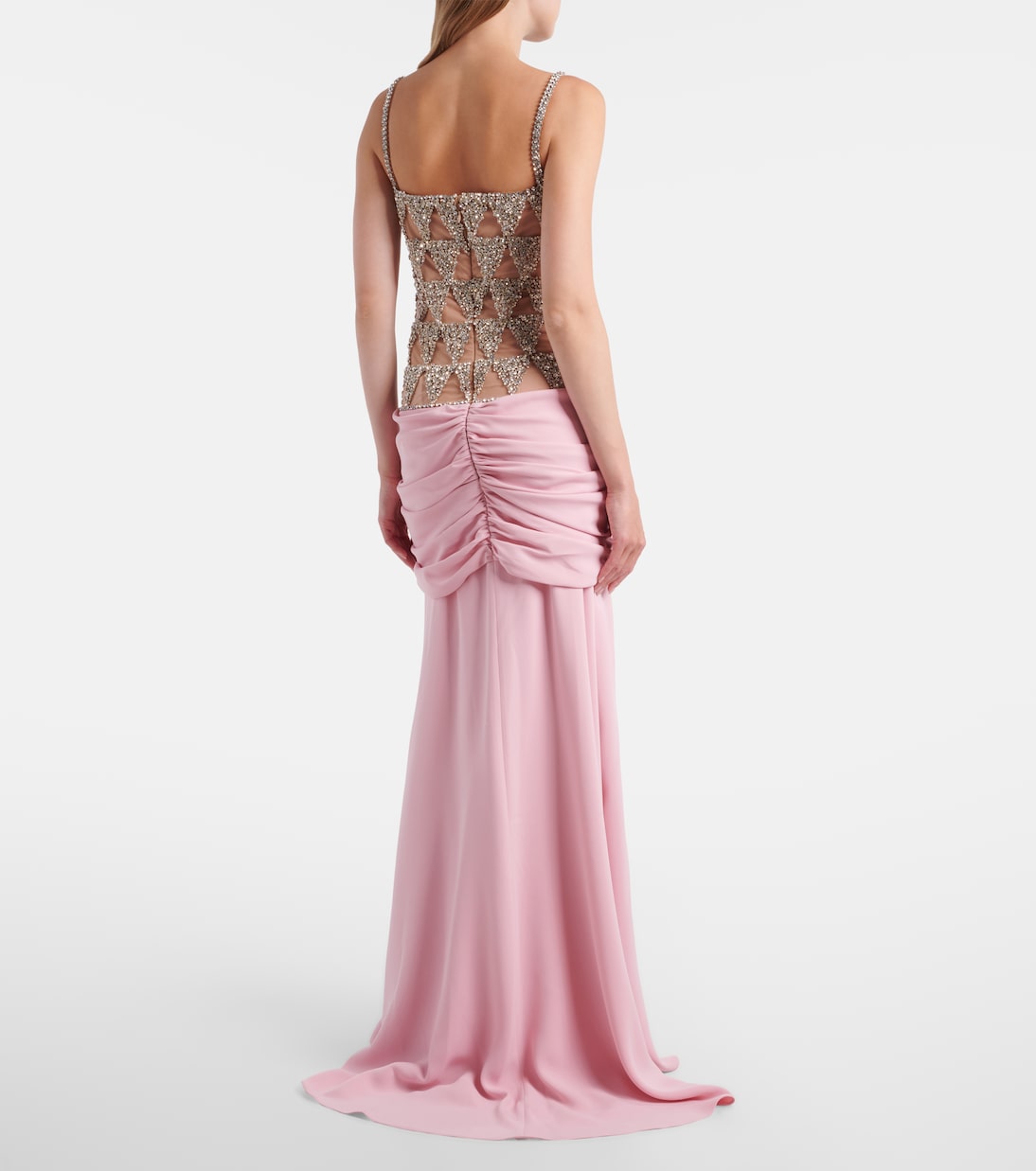 Embellished draped gown | Costarellos