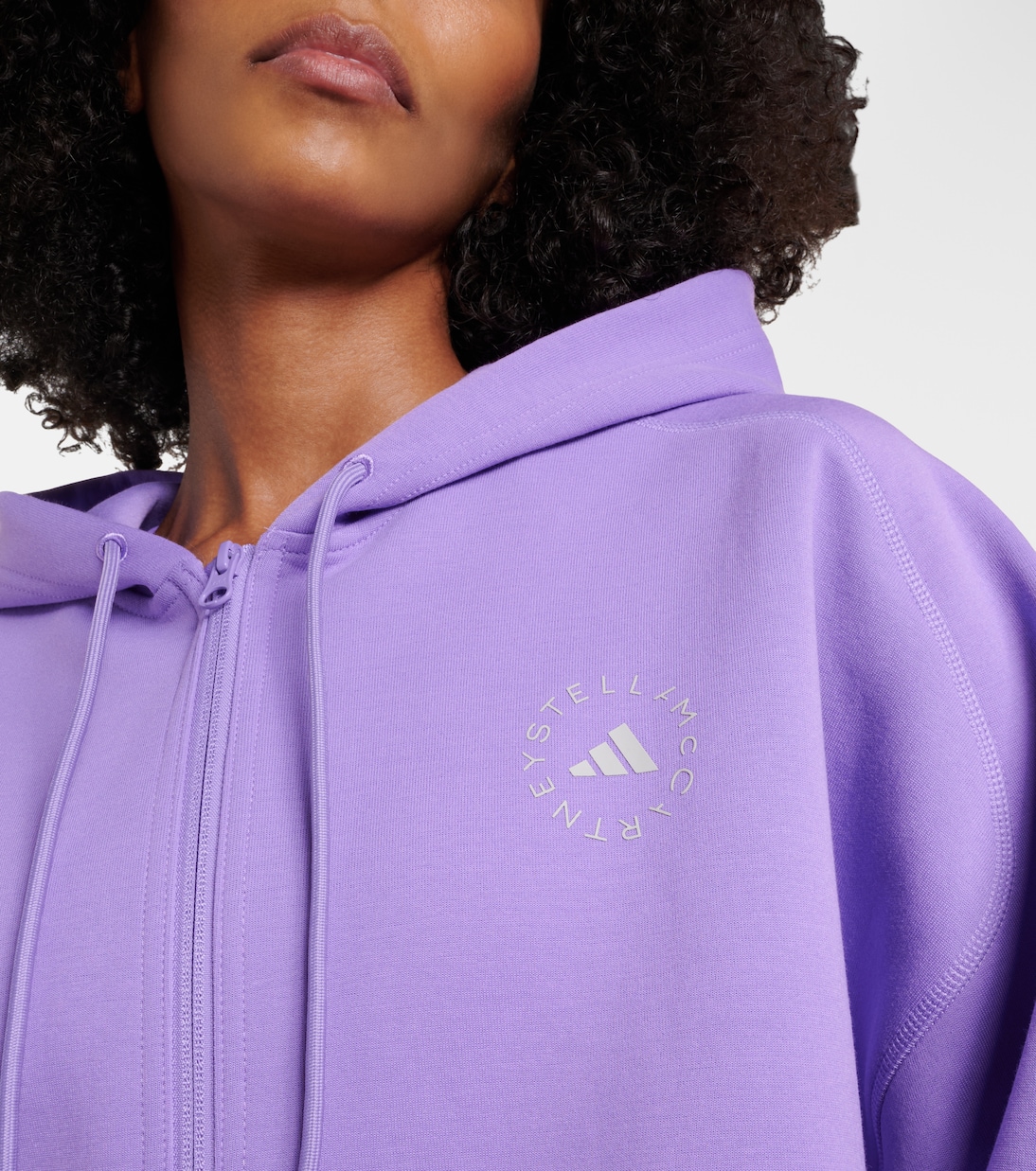 Felpa cropped in misto cotone con logo | Adidas by Stella McCartney