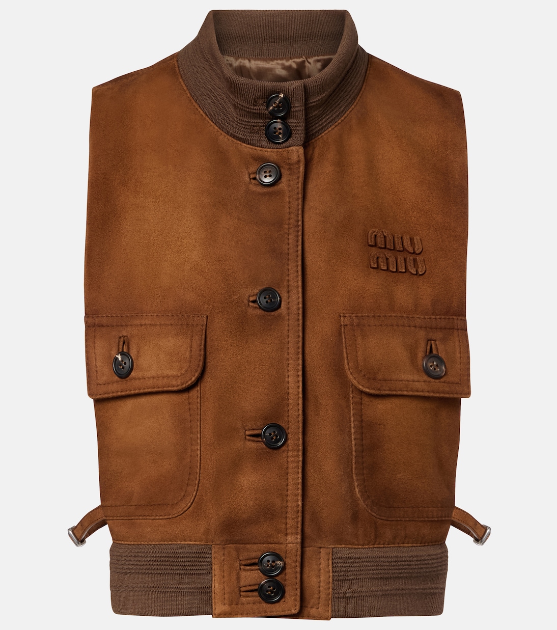 Veste sans manches en daim | Miu Miu