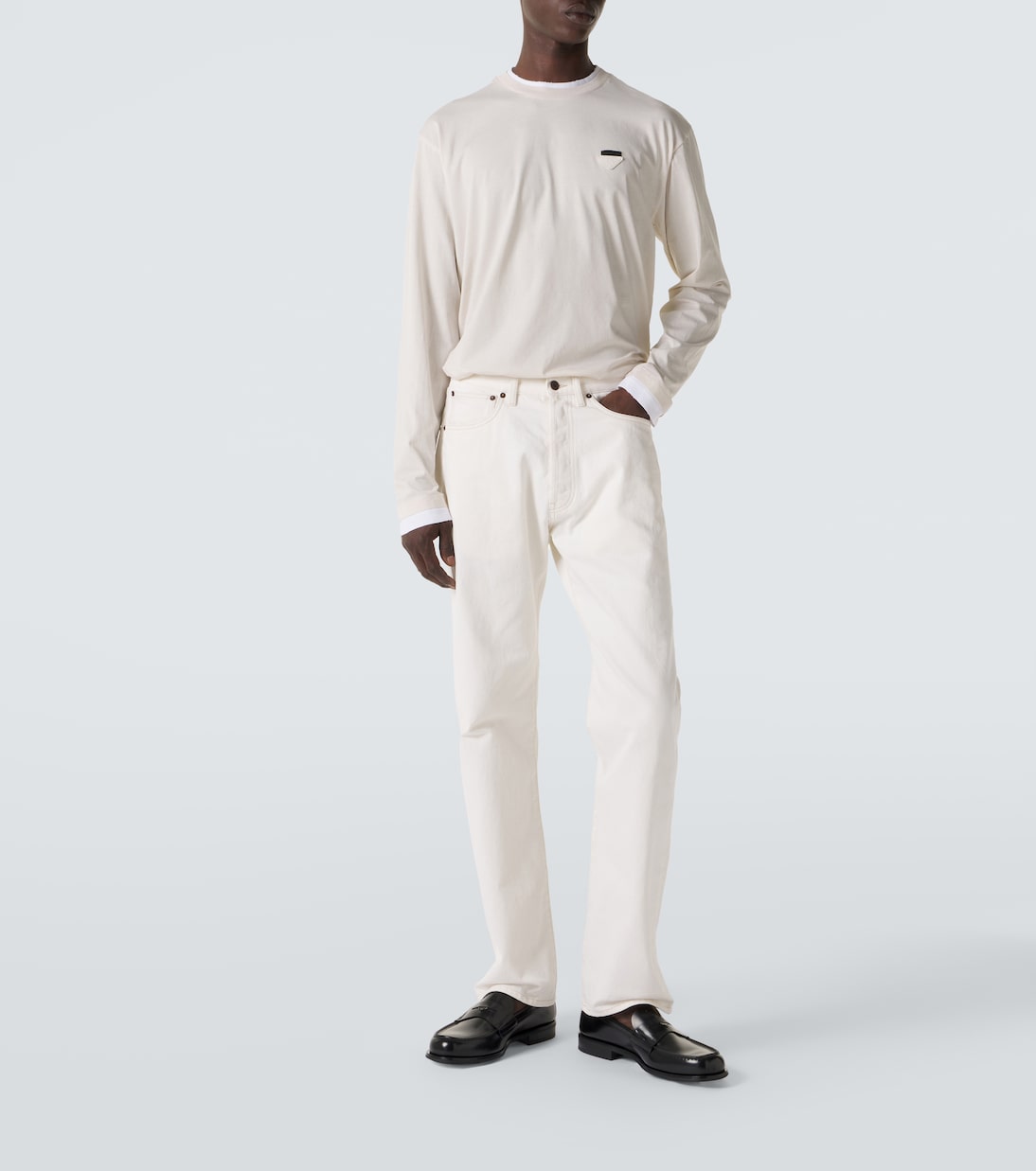 Layered cotton jersey T-shirt | Prada